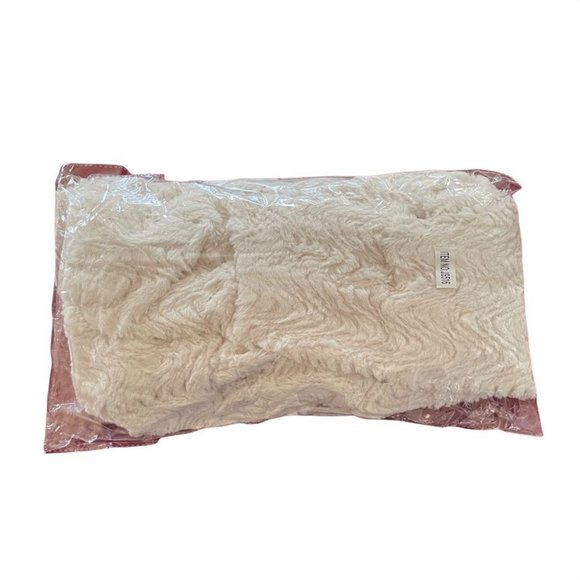 WOMENS ZIG ZAG CREAM FAUX FUR INFINITY SCARF - OS - Picture 4 of 4